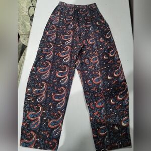Women's Paisley Print Joggers in Black and Blue